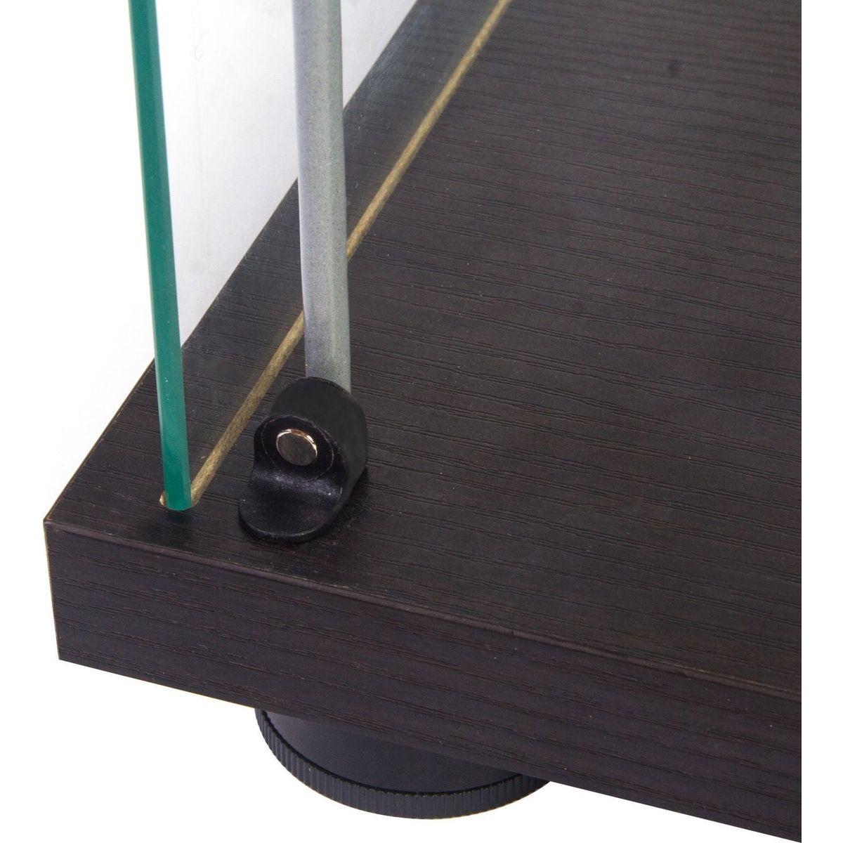 One Door Glass Cabinet Glass Display Cabinet with 4 Shelves, Black