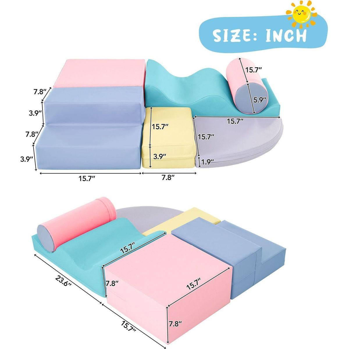 Soft Climb and Crawl Foam Playset 6 in 1, Soft Play Equipment Climb and Crawl Playground for Kids,Kids Crawling and Climbing Indoor Active Play Structure