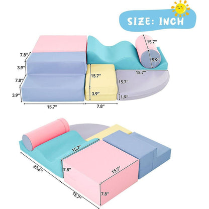Soft Climb and Crawl Foam Playset 6 in 1, Soft Play Equipment Climb and Crawl Playground for Kids,Kids Crawling and Climbing Indoor Active Play Structure