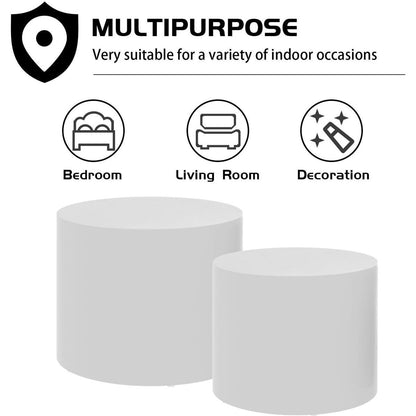 MDF with ash/oak/walnut veneer side table/coffee table/end table/nesting table set of 2 for living room,office,bedroom White