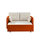 53" Modern Convertible Sofa Bed w/2 Removable Armrests w/USB Power Port, Velvet Recliner Adjustable Sofa w/Head Pull-Out Bed, 2 Pillows, For Living Room Apartment etc., White-Orange