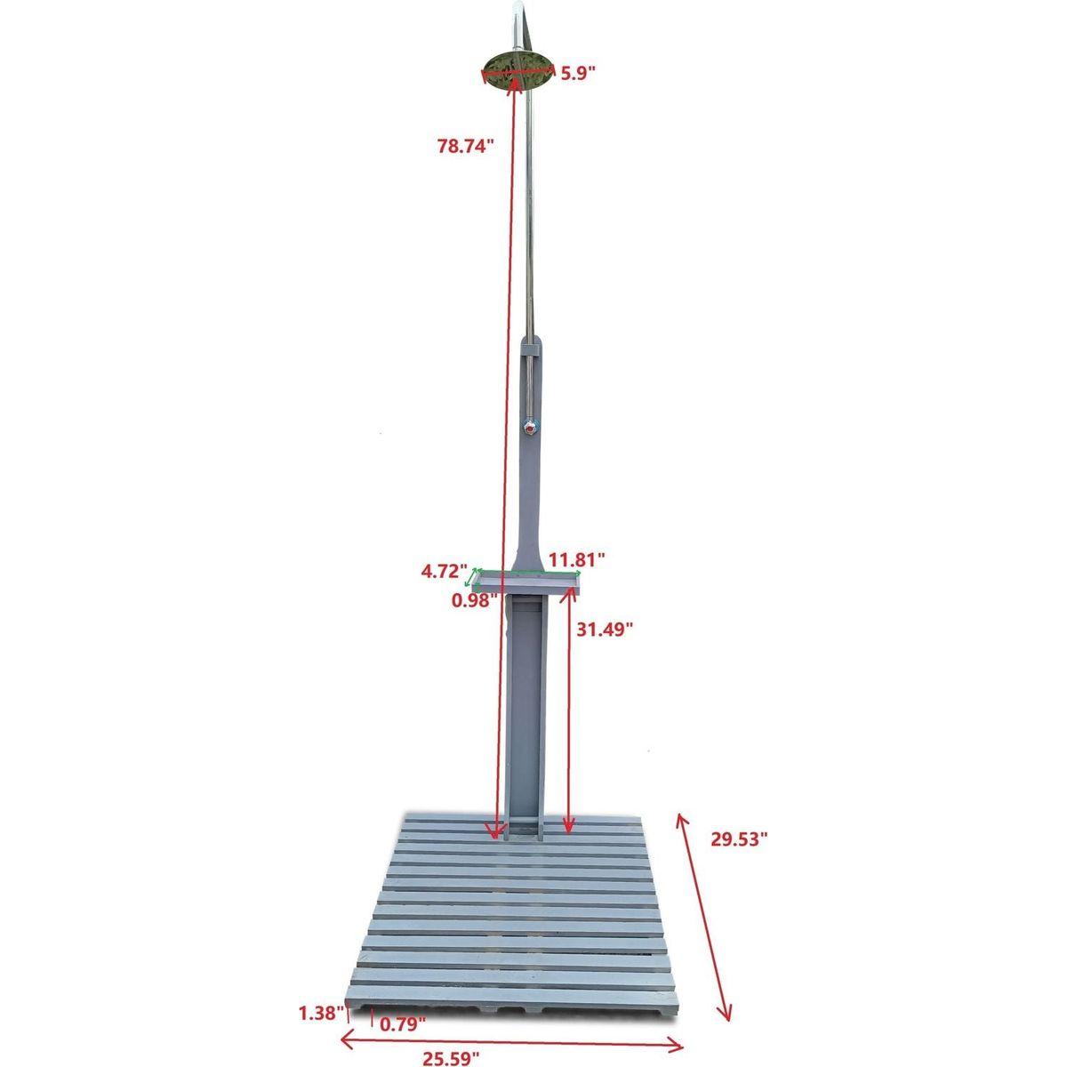 Outdoor Garden Pool Shower with Chassis Board, for Swimming Pool, Patio, Terrace, Garden,Wood