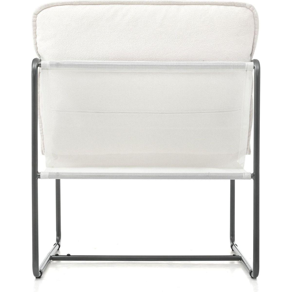 2 Sets 1 Case, Upholstered hanging armchair with arm pocket metal frame, crushed foamcushions and skin-friendly braid for living room and bedroom. White color