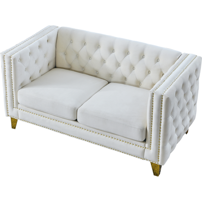 3-seater + 2-seater Combination sofa.BEIGE VELVET