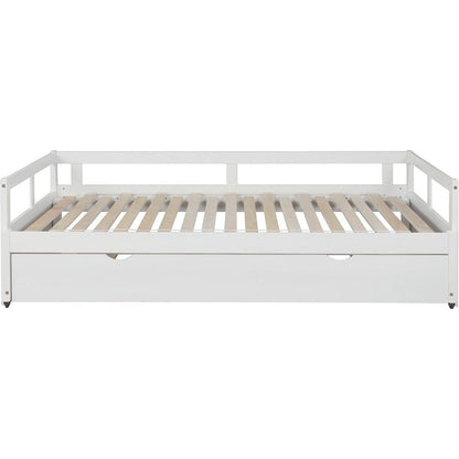 Extending Daybed with Trundle, Wooden Daybed with Trundle, White