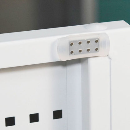 Metal Storage Cabinet with 2 Doors and 2 Adjustable Shelves, Steel Lockable Garage Storage Cabinet, Metal File Cabinet for Home Office School Gym, White