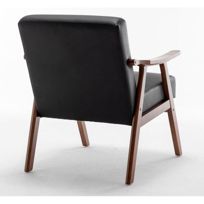 Mid-Century Modern Chair, Living Room Chair with Solid Wood Frame, Accent Chair Extra-Thick Backrest, Wingback Chair for Bedroom, Reading Room, Living Room, Lounge Chair Indoor