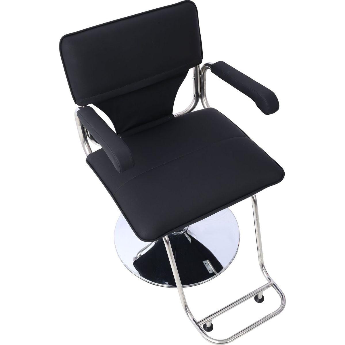 Stainless steel frame,Fashion style Hair Salon Chair Styling Heavy Duty Hydraulic Pump Barber Chair Beauty Shampoo Barbering Chair for Hair Stylist Women Man,with Barber Cape (Black)