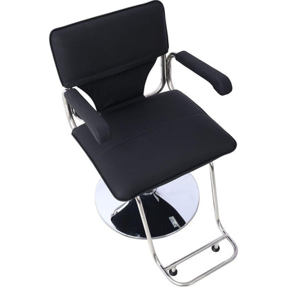 Stainless steel frame,Fashion style Hair Salon Chair Styling Heavy Duty Hydraulic Pump Barber Chair Beauty Shampoo Barbering Chair for Hair Stylist Women Man,with Barber Cape (Black)