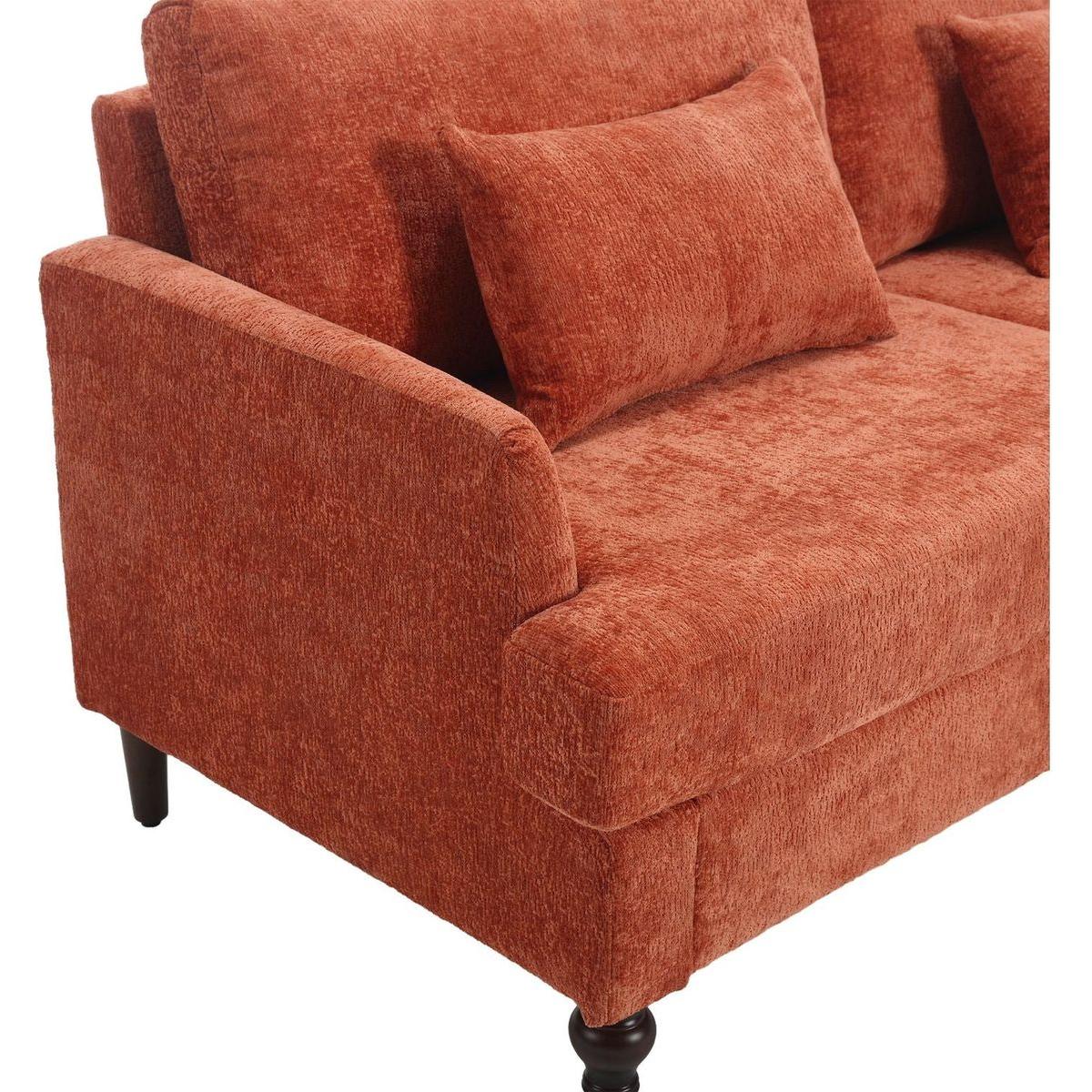 Modern chenille Fabric Loveseat, 2-Seat Upholstered Loveseat Sofa Modern Couch