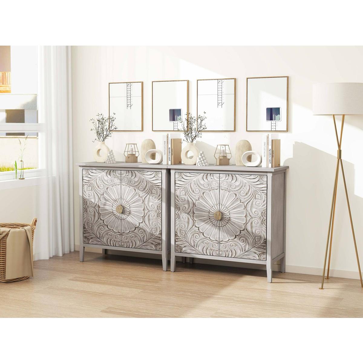 2 Door Cabinet, American Furniture, Suitable for Bedroom, Living Room, Study