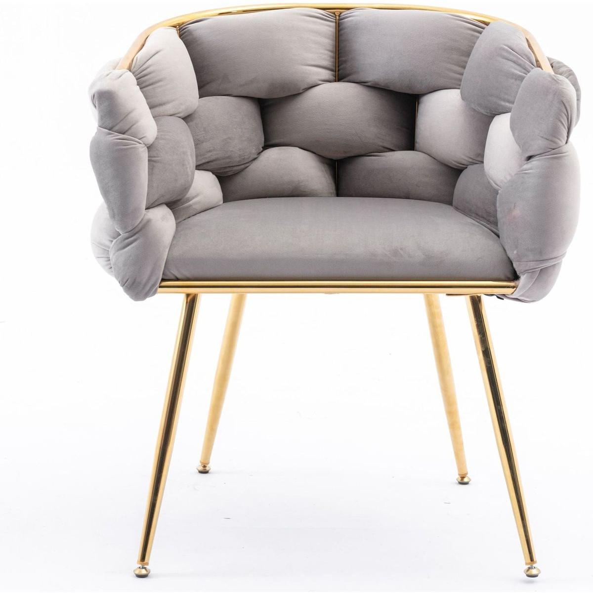 Luxury modern simple leisure velvet single sofa chair bedroom lazy person household dresser stool manicure table back chair gray