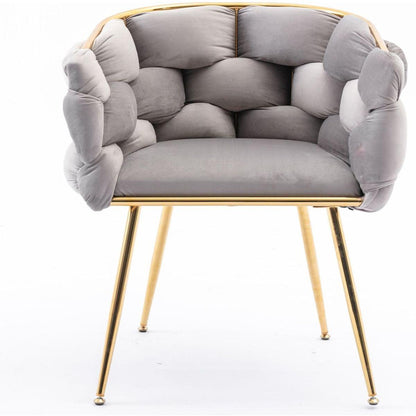 Luxury modern simple leisure velvet single sofa chair bedroom lazy person household dresser stool manicure table back chair gray