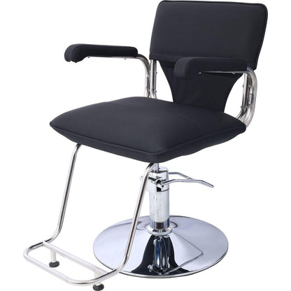 Stainless steel frame,Fashion style Hair Salon Chair Styling Heavy Duty Hydraulic Pump Barber Chair Beauty Shampoo Barbering Chair for Hair Stylist Women Man,with Barber Cape (Black)