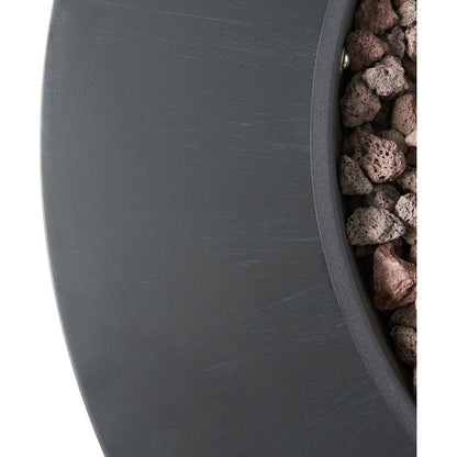Patio Gas-burning Fire Pit Outdoor Iron Propane Fireplace, 32" Round Fire Pit - 40,000 BTU, Tank outside, Dark Grey