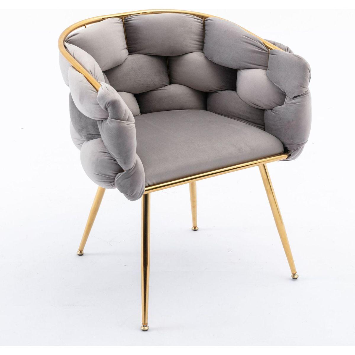 Luxury modern simple leisure velvet single sofa chair bedroom lazy person household dresser stool manicure table back chair gray