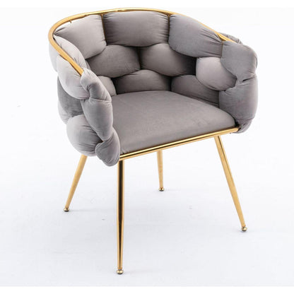 Luxury modern simple leisure velvet single sofa chair bedroom lazy person household dresser stool manicure table back chair gray