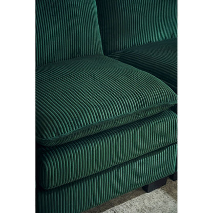 Modern U Shaped 6-seat Sectional Sofa Couch with one Ottoman and three toss pillows, Modular Sofa for Living Room,Corduroy sofa