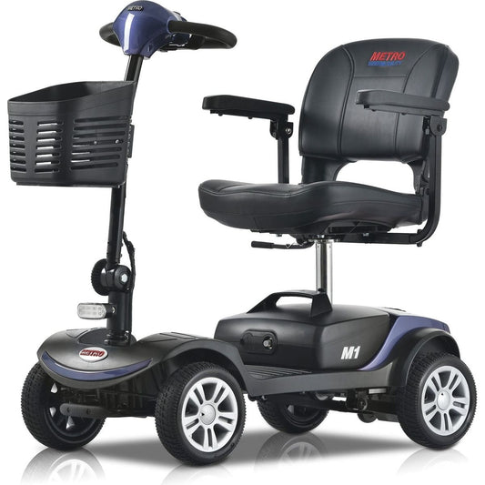 Four wheels Compact Travel Mobility Scooter with 300W Motor for Adult-300lbs, BLUE