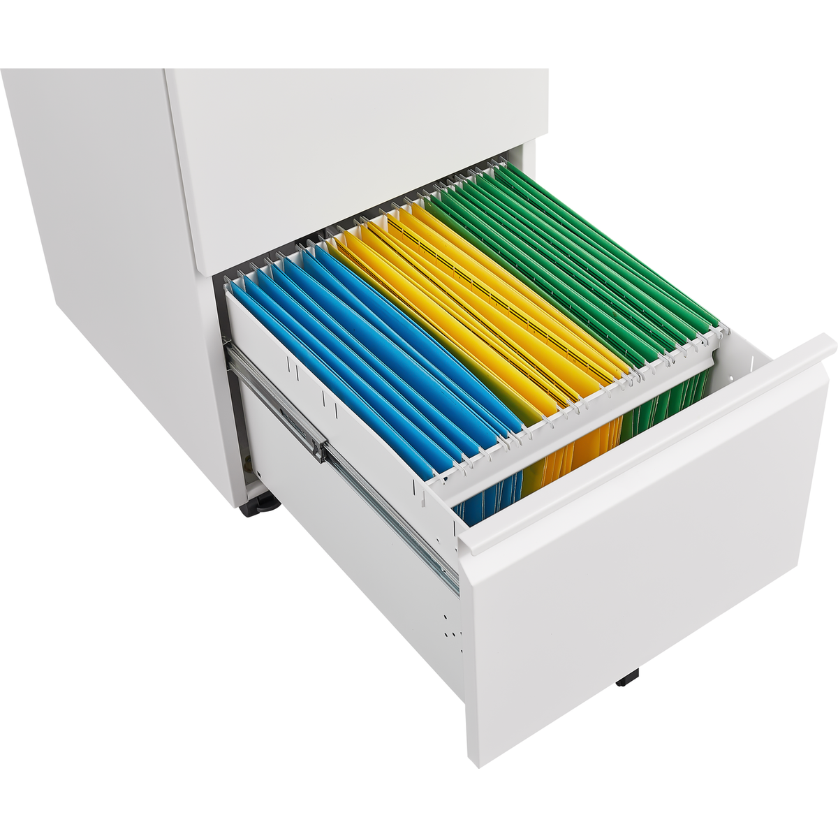 Metal 2 Drawer Mobile File Cabinet with Lock, Under Desk Office Steel Filing Cabinet, 25.6"H Legal/Letter Size Files Storage Cabinet,Black