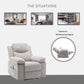 Power Recliner Chair with Adjustable Massage Function, Recliner Chair with Heating System for Living Room, Beige color fabric