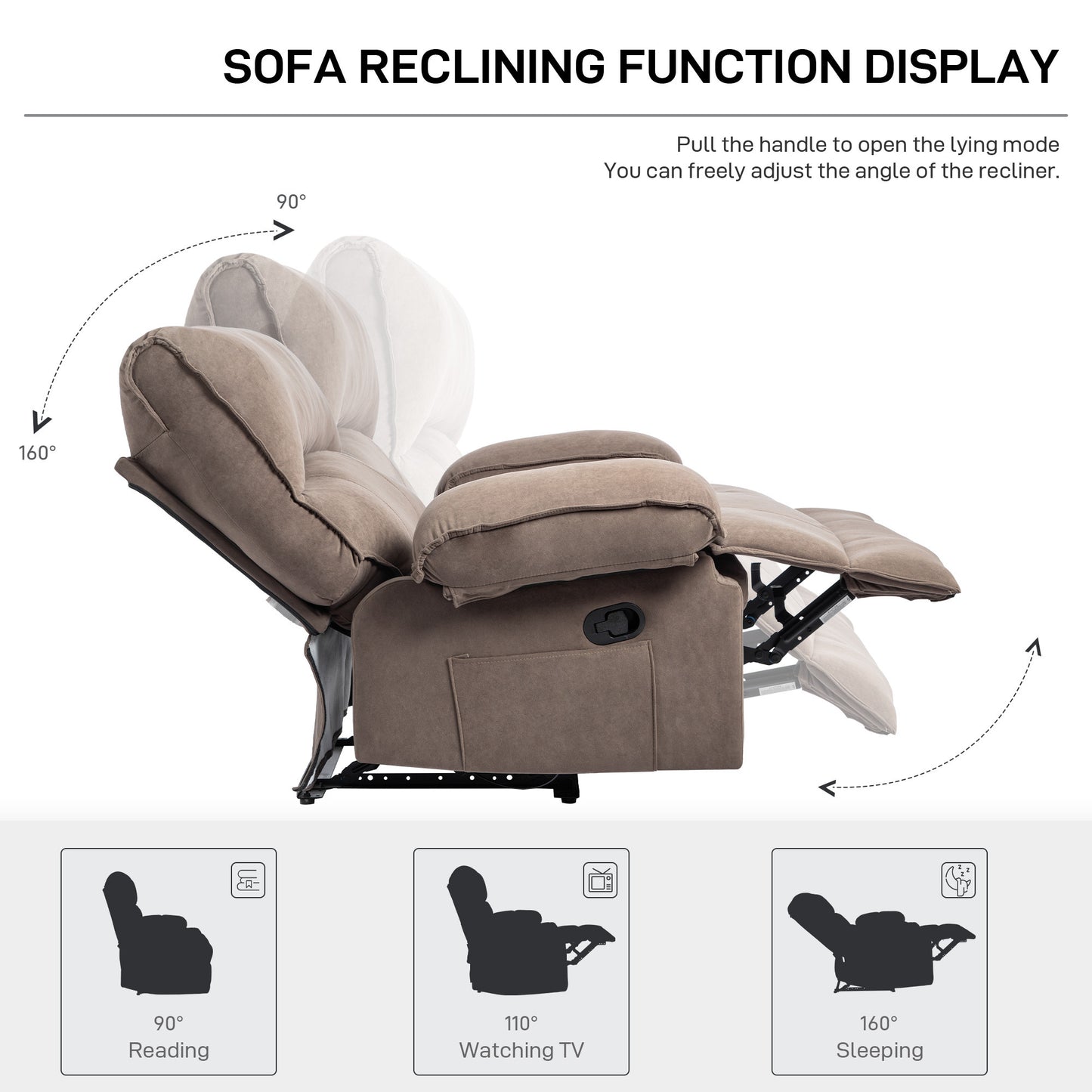 Oversized Manual Recliner Chair Sofa for Living Room