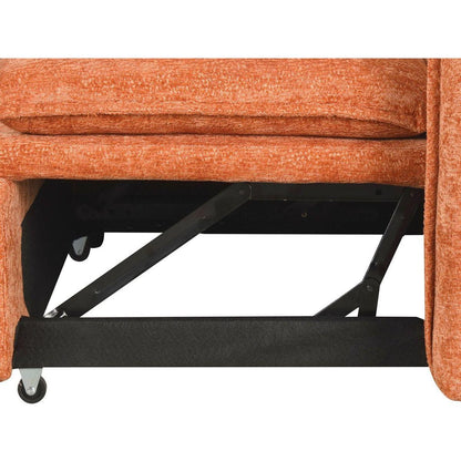 82.67"Convertible Sofa Bed Sectional Sofa Sleeper L-shaped Sofa with a Storage Ottoman,Two Pillows, Two Power Sockets and Two USB Ports for Living Room, Orange