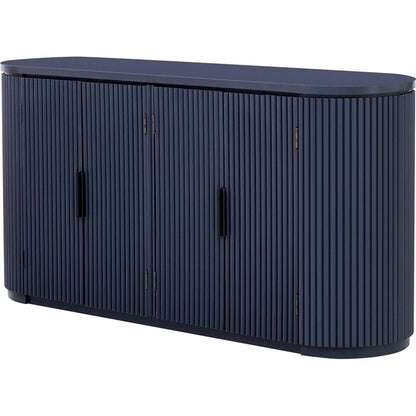 Vertical Striped Door Storage Cabinet with Metal Handles, Adjustable, Suitable for Study, Entryway and Living Room