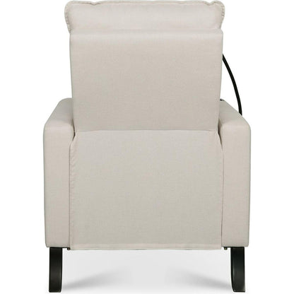 Recliner Chairs for Adults, Adjustable Recliner Sofa with Mobile Phone Holder & Cup Holder, Modern Reclining Chairs Fabric Push Back Recliner Chairs for Living Room, Bedroom, BEIGE