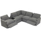 104" Power Recliner Corner Sofa Home Theater Reclining Sofa Sectional Couches with Storage Box, Cup Holders, USB Ports and Power Socket for Living Room, Dark Grey