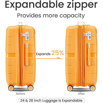 Luggage Sets 4 Piece(14/20/24/28) PP Lightweight & Durable Expandable suitcase