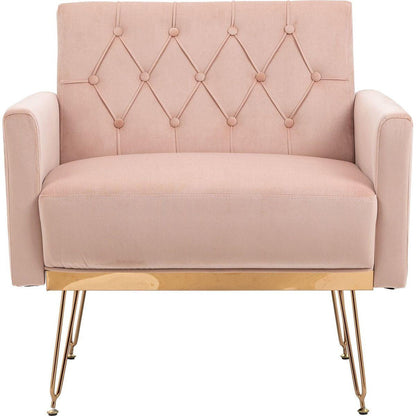 Accent Chair, leisure single sofa with Rose Golden feet