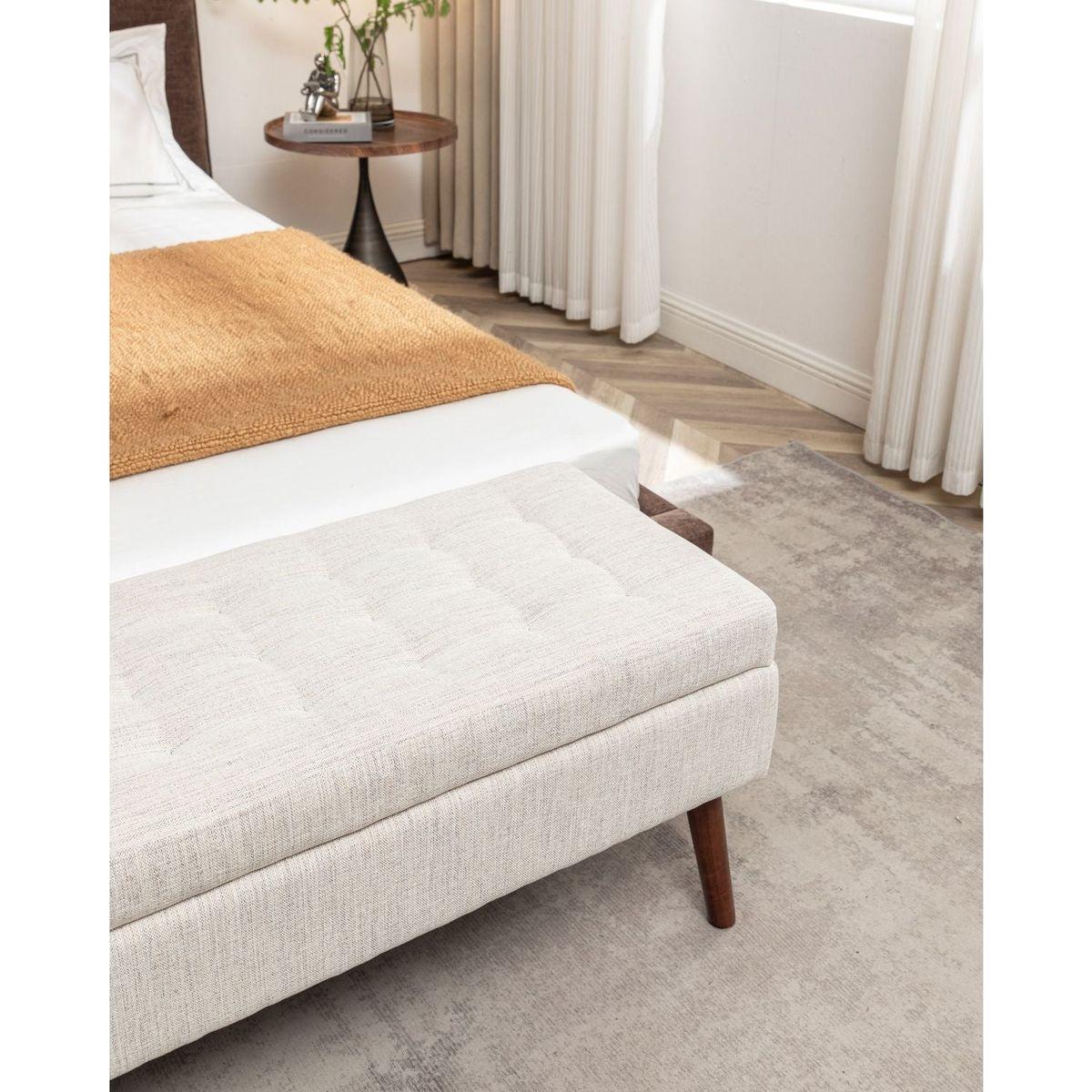 Storage Bench with Storage Bench for Bedroom End of Bed Bench Foot of Bed Bench Entryway Bench Storage Ottoman Bench 43.7" W x 18.1" D Off White Bench