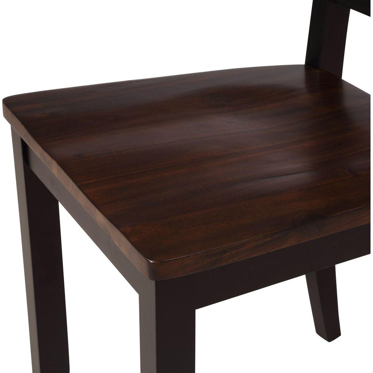 5-Piece Dining Table Set Home Kitchen Table and Chairs Wood Dining Set, Black+Cherry