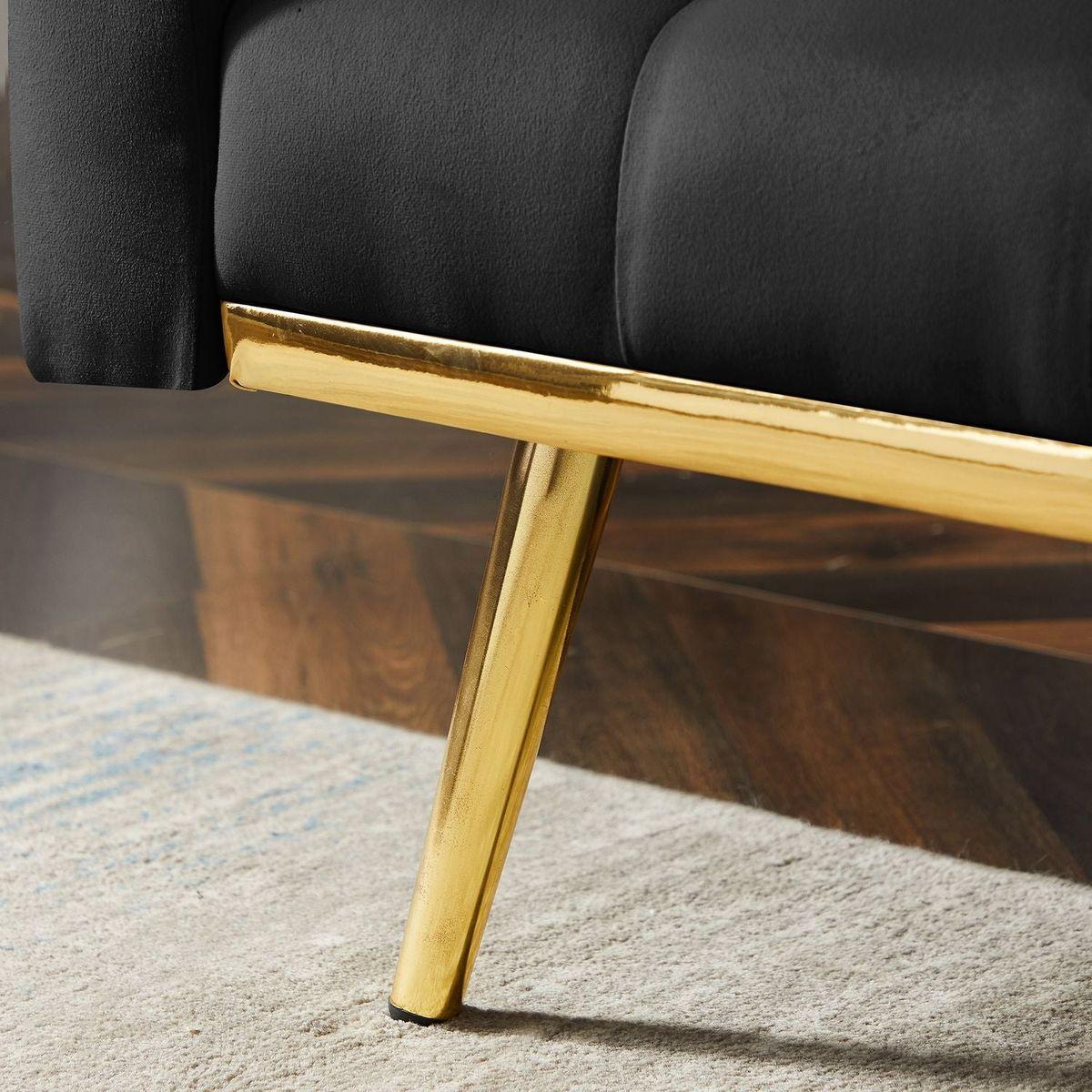 BLACK Convertible Folding Futon Sofa Bed, Sleeper Sofa Couch for Compact Living Space.