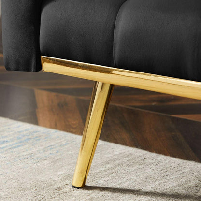 BLACK Convertible Folding Futon Sofa Bed, Sleeper Sofa Couch for Compact Living Space.