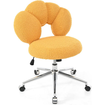 360Swivel Height Adjustable,Swivel Chair,Teddy fabric,home office chair