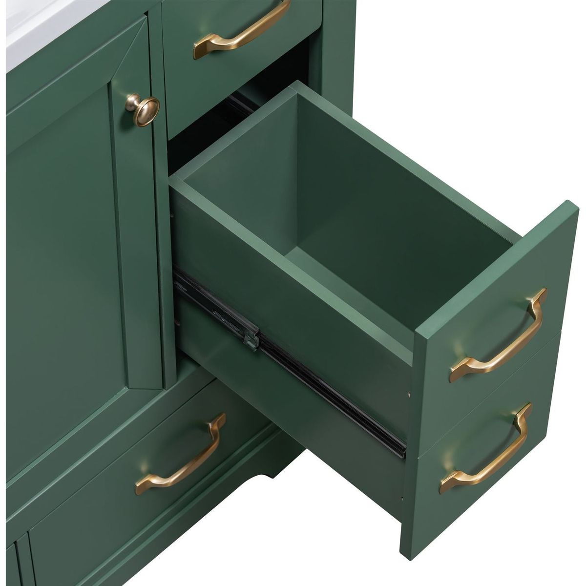 36" Bathroom Vanity with Sink Combo, Six Drawers, Multi-Functional Drawer Divider, Adjustable Shelf, Green