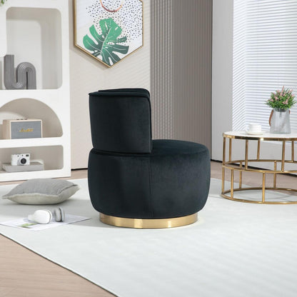 360 Degree Swivel Cuddle Barrel Accent Sofa Chairs, Round Armchairs with Wide Upholstered, Fluffy Velvet Fabric Chair for Living Room, Bedroom, Office, Waiting Rooms