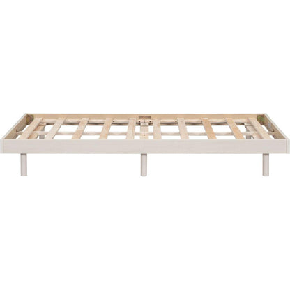 Modern Design Twin Size Floating Platform Bed Frame for White Washed Color