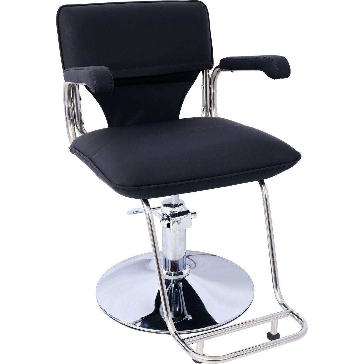 Stainless steel frame,Fashion style Hair Salon Chair Styling Heavy Duty Hydraulic Pump Barber Chair Beauty Shampoo Barbering Chair for Hair Stylist Women Man,with Barber Cape (Black)