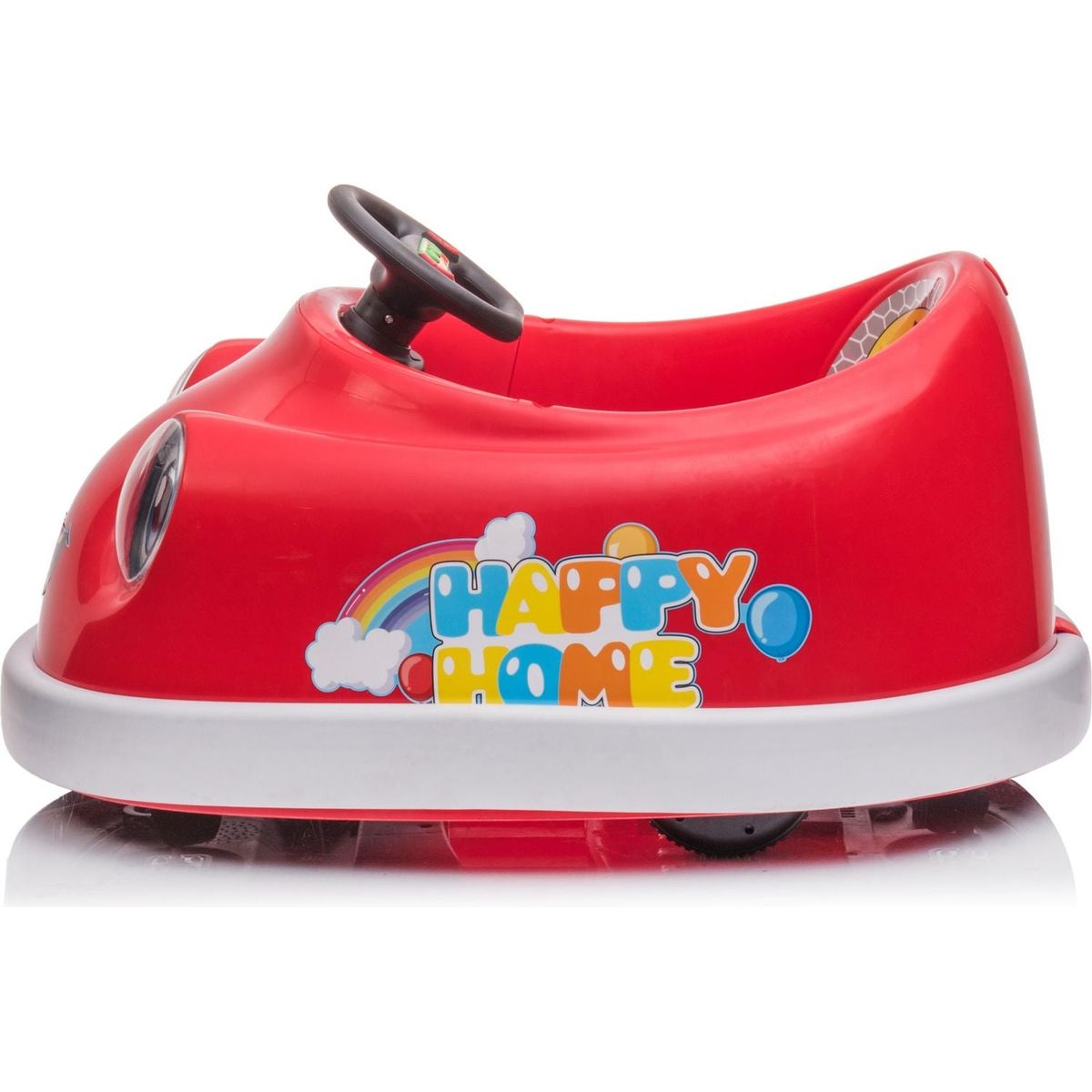 Bumper Car for Kids, 12v Dual Drive 1-6 Years Old Children's Electric Car with Pushrod Dinner Plate USB BT Music Rocking Horse Mode Anti-Collision Bumper Ride on Car
