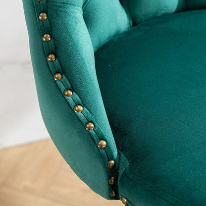 Swivel Velvet Barstools Adjusatble Seat Height from 25-33 Inch,17.7inch base, Modern Upholstered Bar Stools with Backs Comfortable Tufted for Home Pub and Kitchen Island,Green,Set of 2