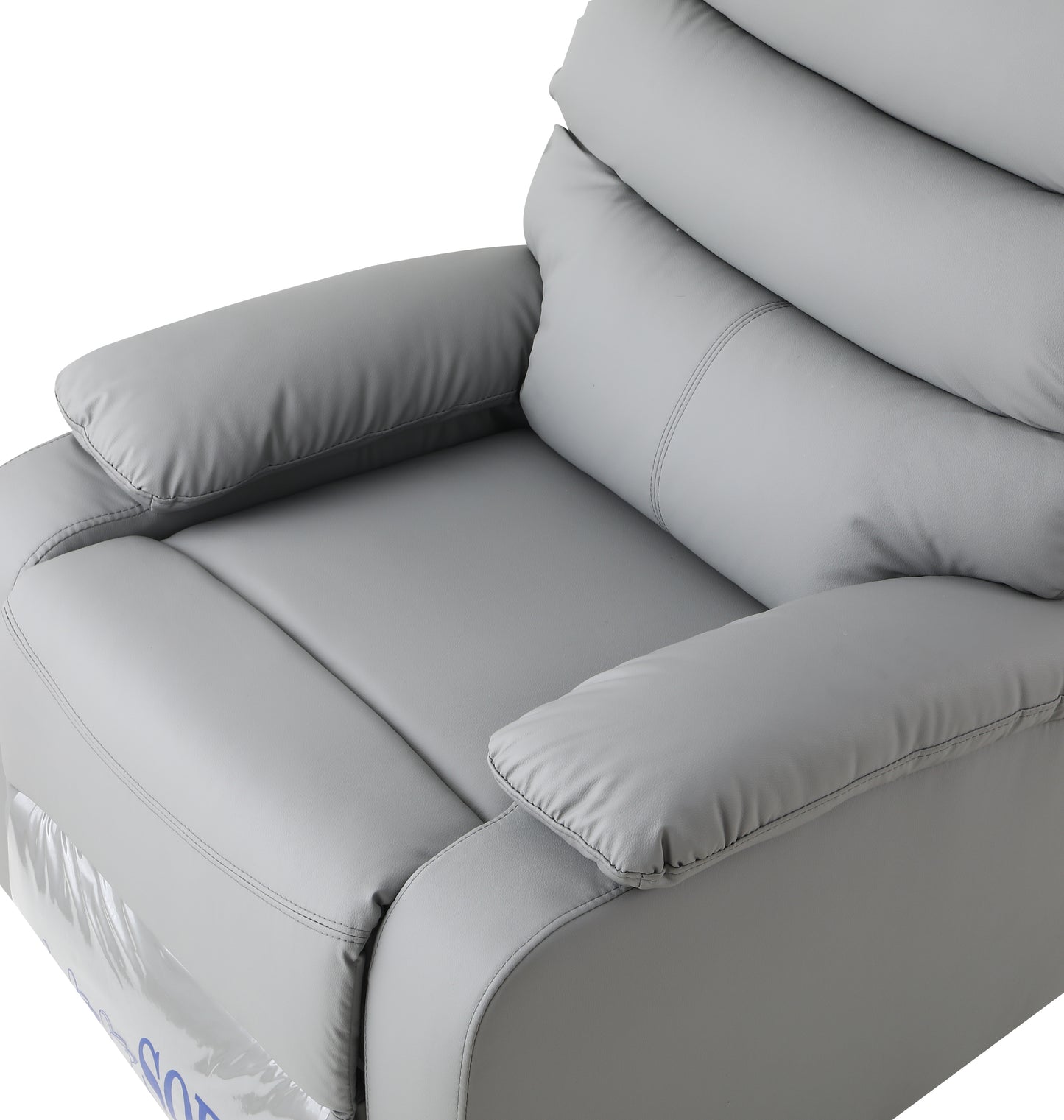 Large Manual Recliner Chair for Living Room,Lying flat at 150 degrees,Cat scratch fabric,Light gray