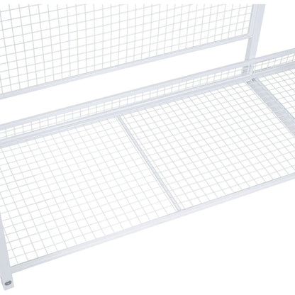 Open-Style Wardrobe with Hanging Rails, Shelves and Drawers, White