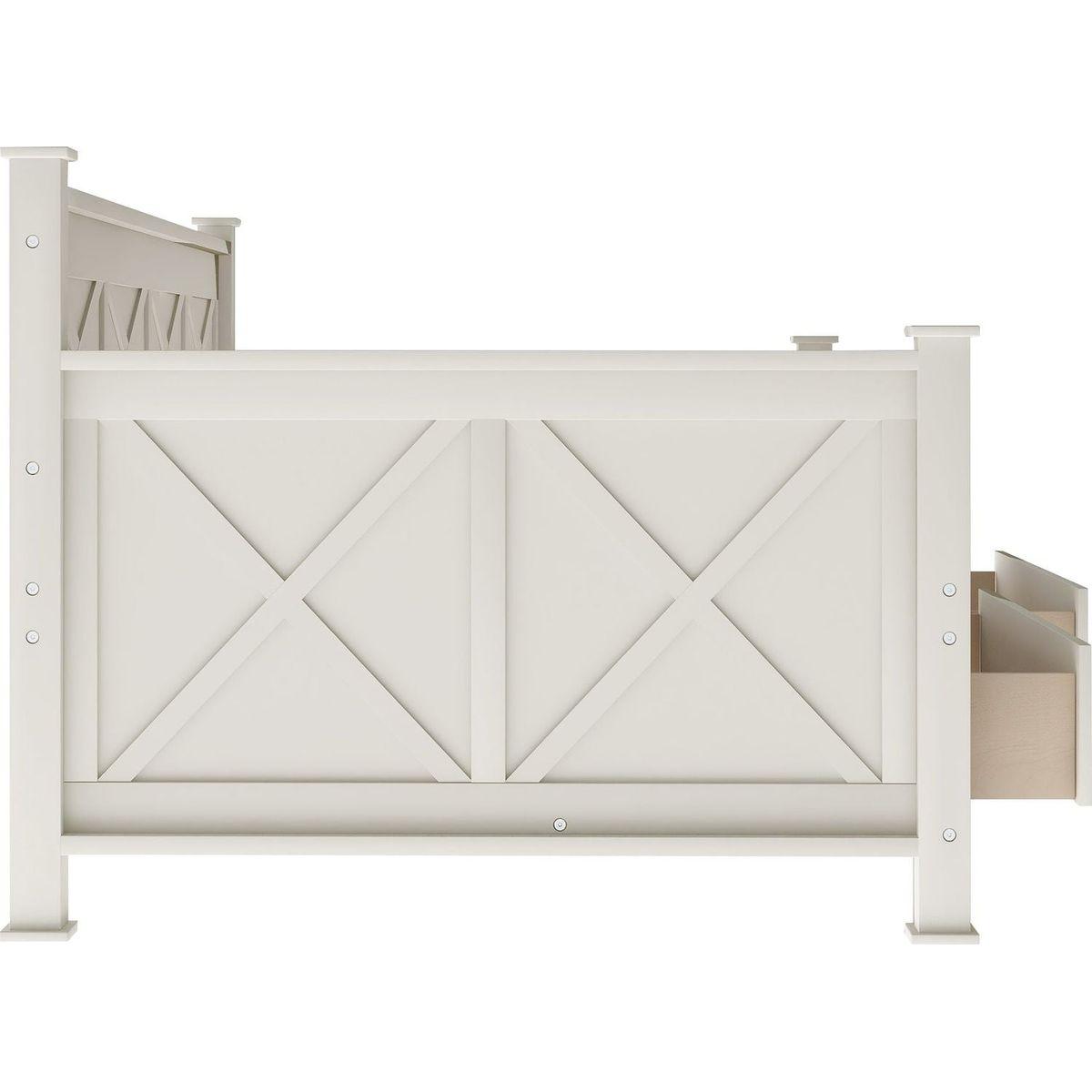 Twin Size Wooden Modern and Rustic Casual Style Daybed, Cream White