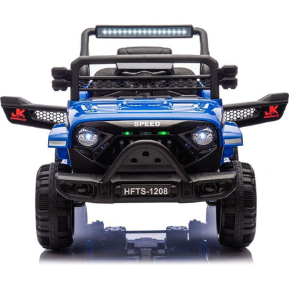 12V Kids Ride On Electric Truck Car W/Parents Control,2WD,Four-wheel suspension,Early education function,Adjustable volume,USB,MP3,Bluetooth,Microphone jack,Power display,LED lights For kids aged 3+.