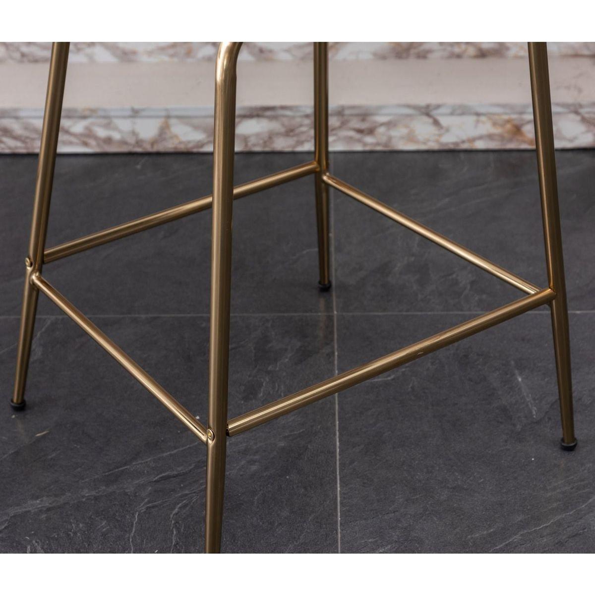Aufurr Modern Velvet 26.50 Counter Height Stool, Set of 2, Blue