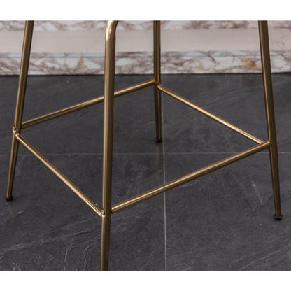 Aufurr Modern Velvet 26.50 Counter Height Stool, Set of 2, Blue