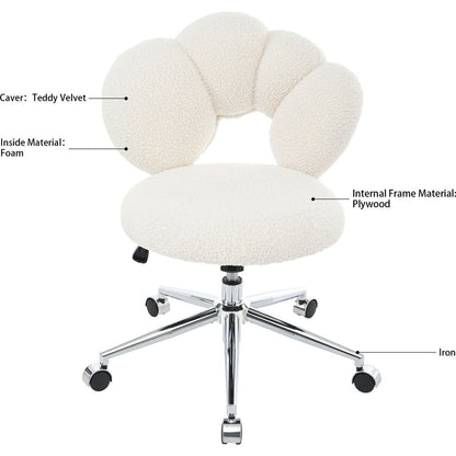 360Swivel Height Adjustable,Swivel Chair,Teddy fabric,home office chair